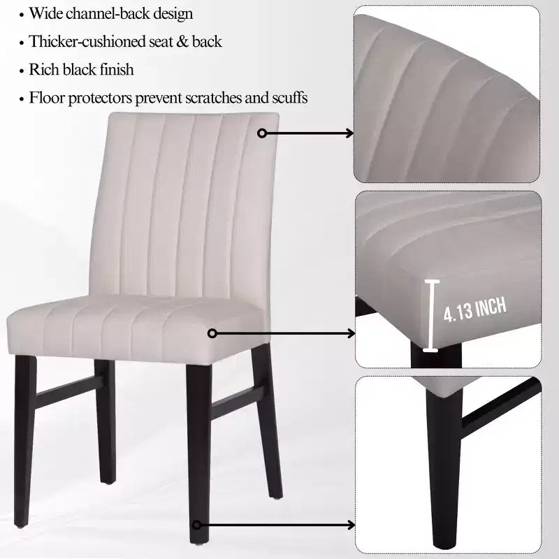 Ensemble de salle à manger rond 5 pièces Walton, table ronde avec piètement en croix et 4 chaises latérales