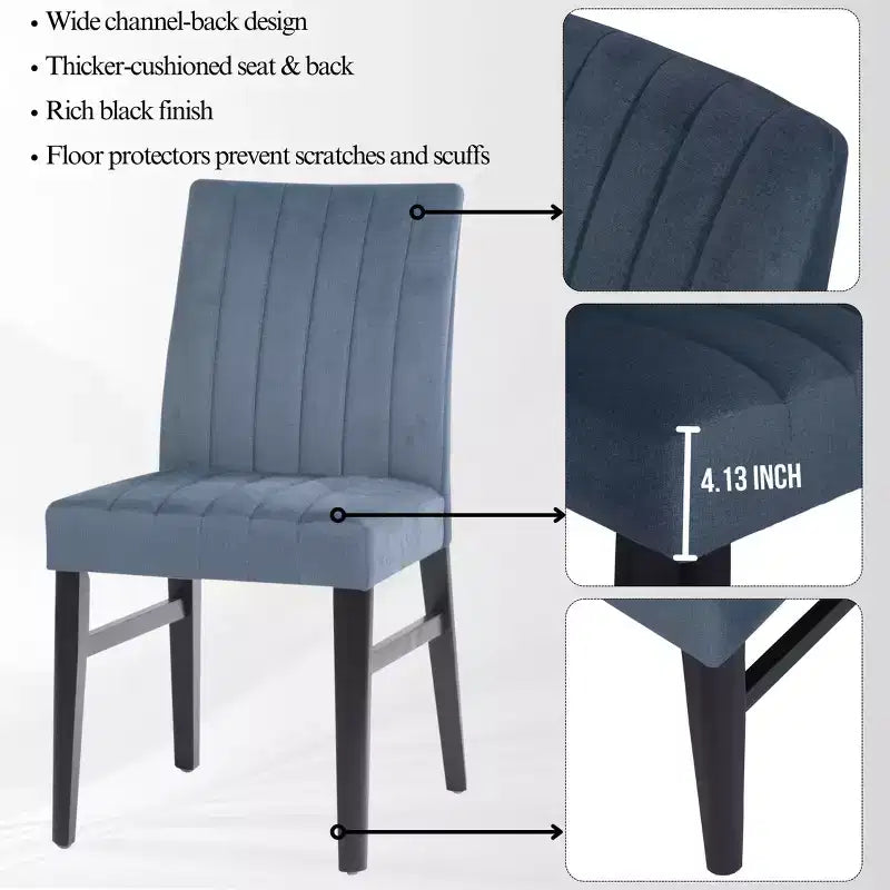 Ensemble de salle à manger rond 5 pièces Walton, table ronde avec piètement en croix et 4 chaises latérales