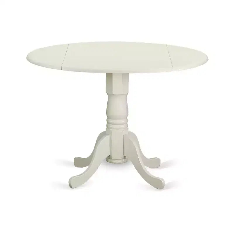 Ensemble de salle à manger 3 pièces HomeStock, table ronde et 2 chaises, blanc lin