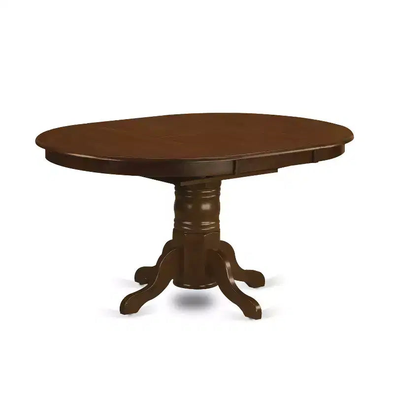 Ensemble de salle à manger ovale 5 pièces HomeStock Belmont avec piétement central et chaises sans accoudoirs, Espresso