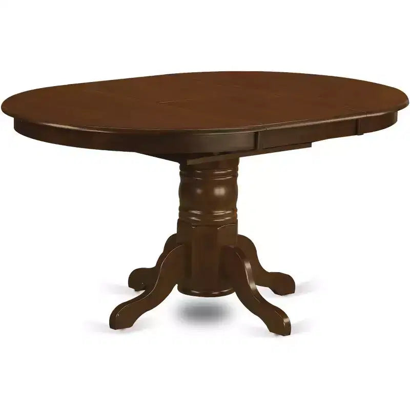 Ensemble de salle à manger ovale 5 pièces HomeStock Belmont avec piétement central et chaises sans accoudoirs, Espresso