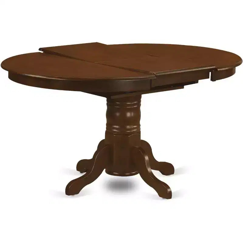 Ensemble de salle à manger ovale 5 pièces HomeStock Belmont avec piétement central et chaises sans accoudoirs, Espresso