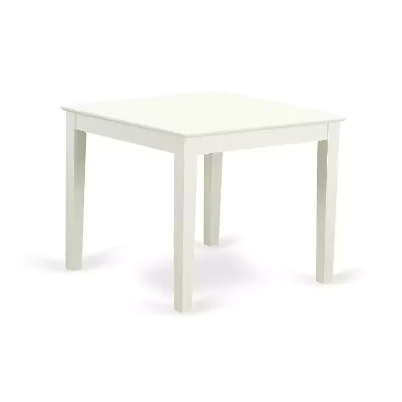 Table de cuisine carrée Belmont HomeStock et chaises de salle à manger en bois, blanc lin