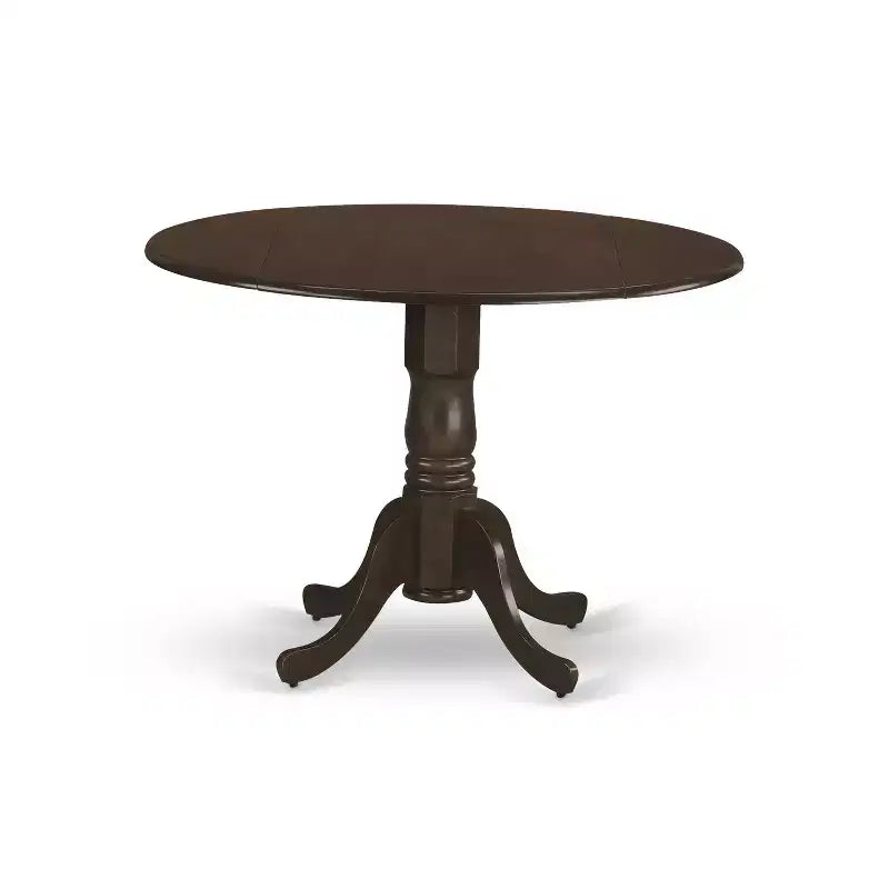 Table de salle à manger Belmont HomeStock avec 2 rallonges et chaises de cuisine en cuir, expresso