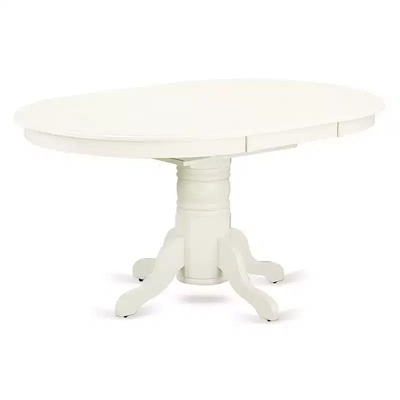 HomeStock Belmont Ensemble de salle à manger 7 pièces - 6 chaises de salle à manger avec assise en bois - Table de salle à manger avec rallonge papillon - Finition blanc lin