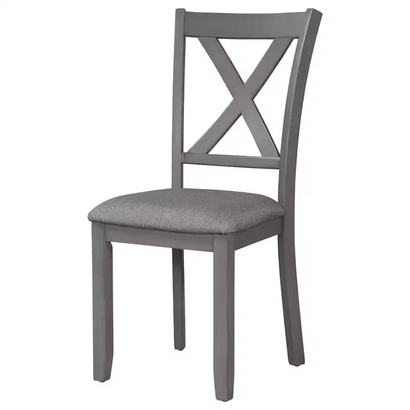 Ensemble de salle à manger 6 pièces de style ferme avec banc pour 6 personnes, table rectangulaire en bois et 4 chaises rembourrées