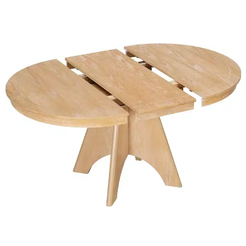 Ensemble de salle à manger extensible vintage Oliver de GDFStudio pour 4 à 6 personnes avec table style ferme de 42 à 58 po et chaises rembourrées