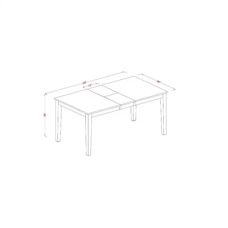 Ensemble de salle à manger vintage – Table et chaises 5 pièces – Table de cuisine avec rallonge – Finition cerisier laiteux