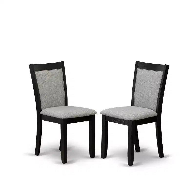 Ensemble de salle à manger HomeStock 5 pièces, plateau en bois massif au fini chêne naturel, avec 4 chaises Parsons à dossier croisé et table à abattants