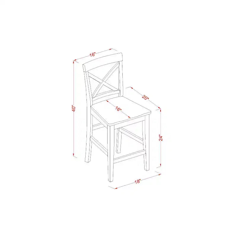 Ensemble de table à manger de hauteur comptoir - Table de cuisine et chaises 3 pièces - Style ferme moderne