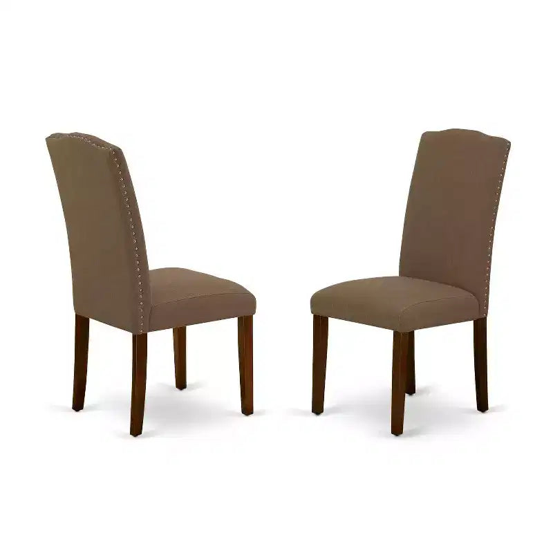 Ensemble de salle à manger rustique : table de cuisine ronde 5 pièces 107 cm avec rallonges et 4 chaises Parsons