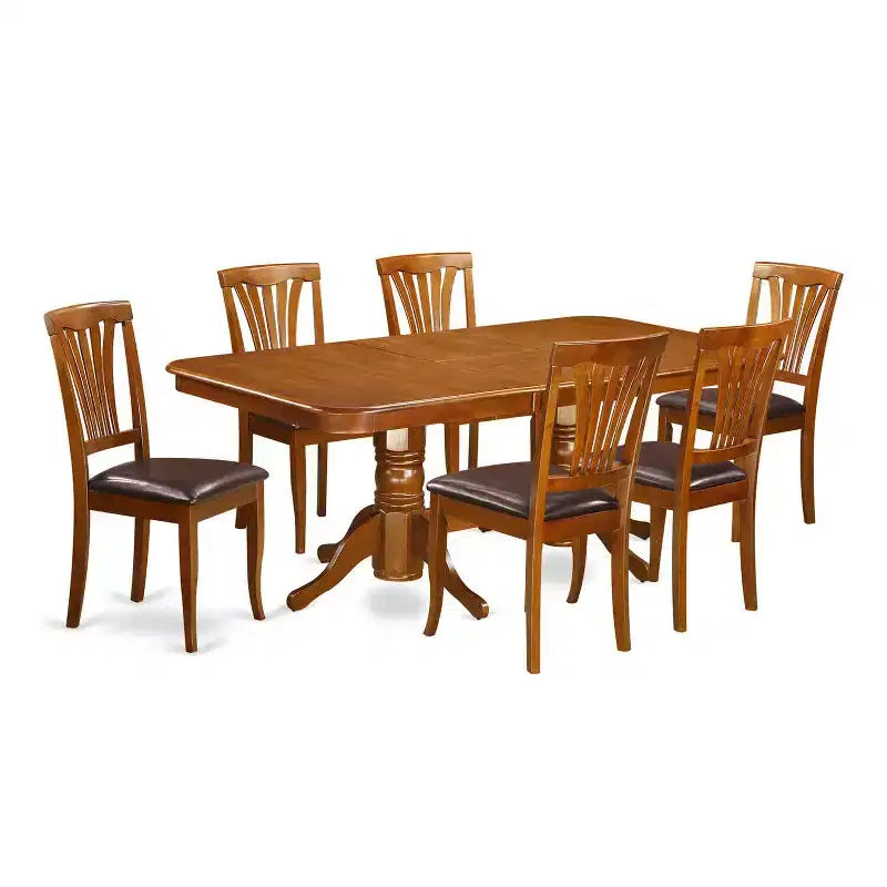 Rustic Kitchen Dining Set - 7 Piece Table & Chair Set - 40x78 Inch Rectangle Table