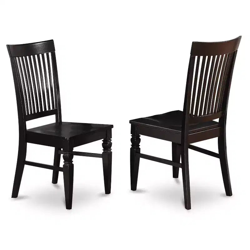 Ensemble de salle à manger du milieu du siècle - Table et 4 chaises - 91x152 cm - Finition noire - Meubles de cuisine modernes