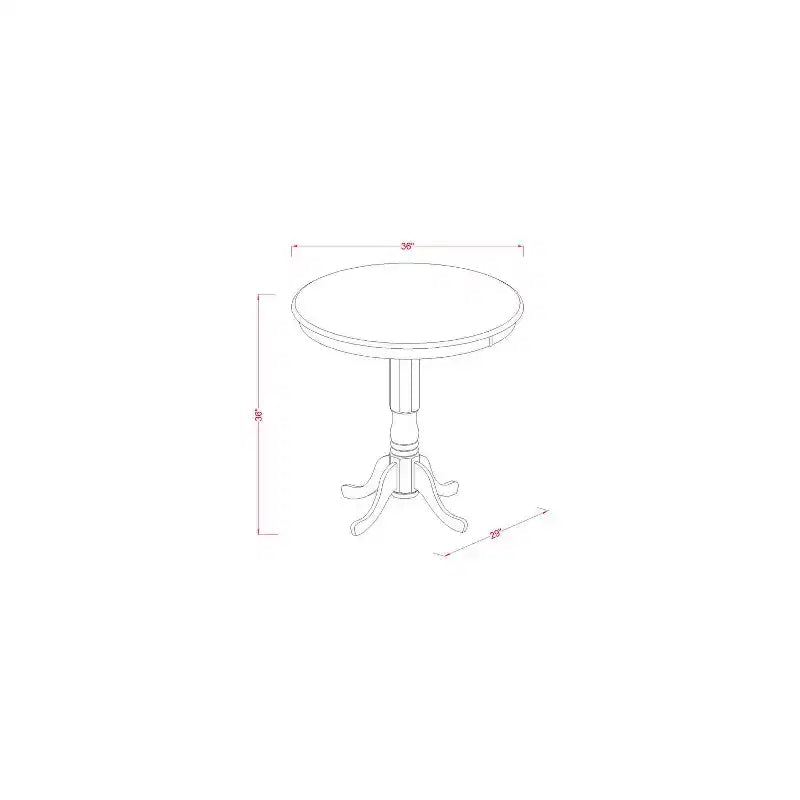 Ensemble de salle à manger hauteur comptoir - Ensemble de table et 2 chaises - Table piédestal ronde - Fini acajou