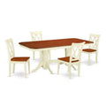 Victorian Dining Set 5Pc Rectangular Table & 4 Chairs - 60/78 Inch Extendable
