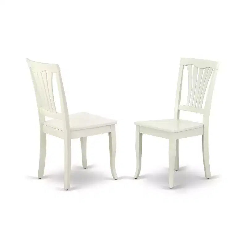 Ensemble de salle à manger rond à abattants - Set 3 pièces table et chaises - Finition blanc lin - Meubles de cuisine et salle à manger modernes