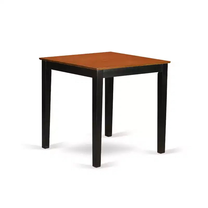 Ensemble de salle à manger hauteur comptoir – Table et chaises 3 pièces – Ensemble de cuisine/bar moderne – 36x36 pouces – Noir et cerisier