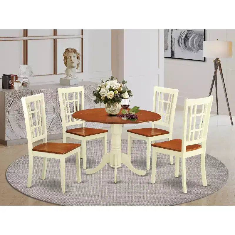 Ensemble Table de Cuisine pour 4 Personnes - Table à Manger avec 4 Chaises - Ensemble Dinette en Bois - Meubles de Salle à Manger pour la Maison