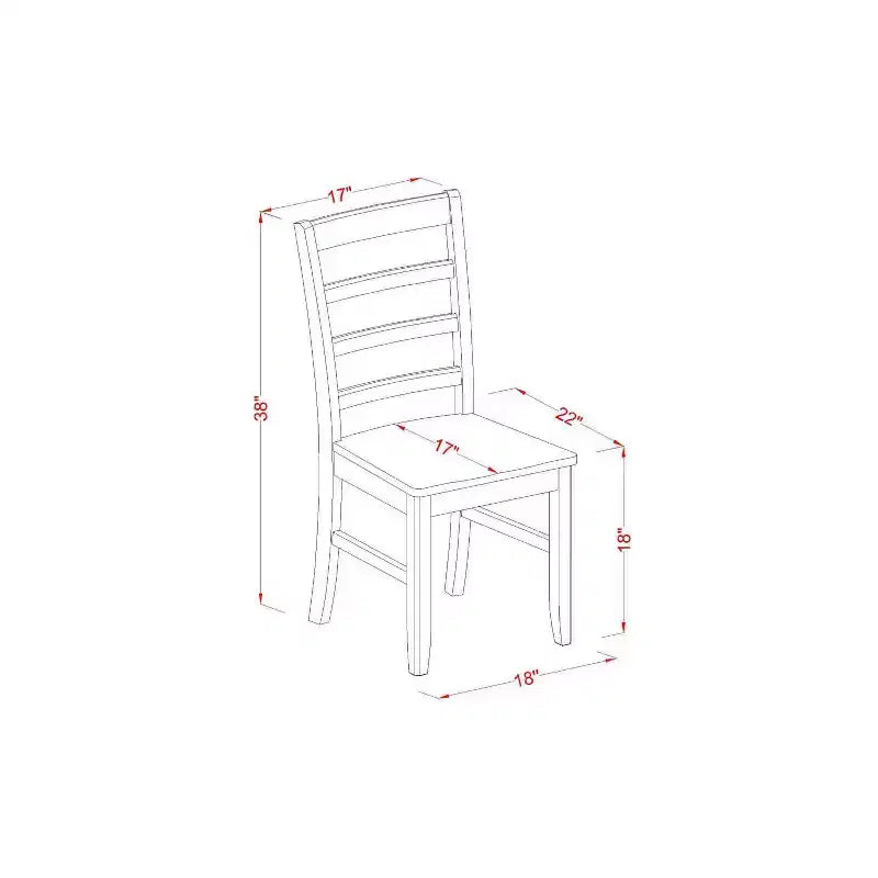 Ensemble de salle à manger 3 pièces en bois massif noir et cerisier avec table carrée et chaises à dossier ajouré