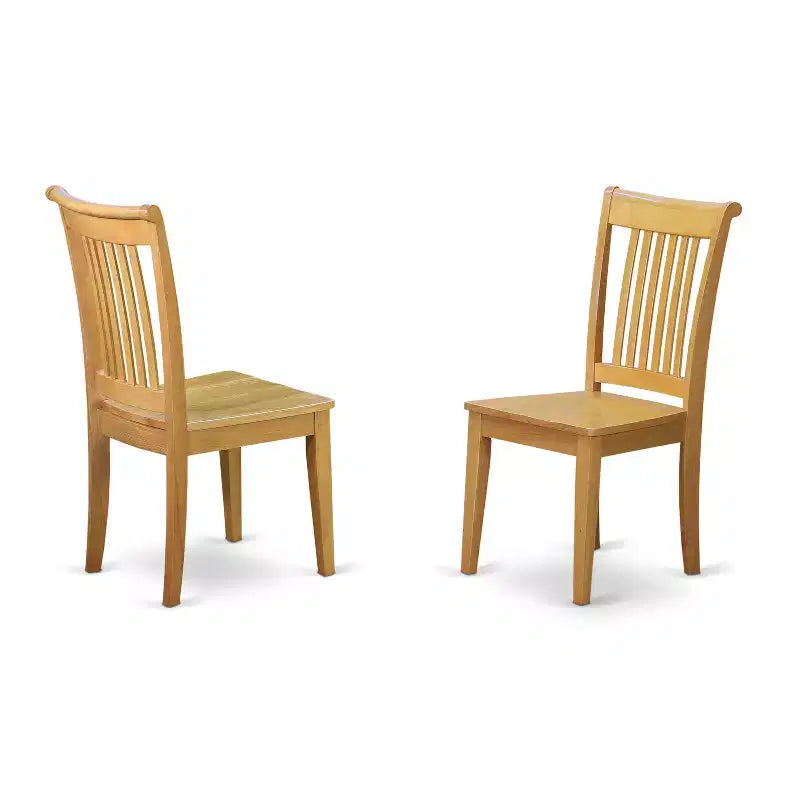 Ensemble repas moderne - Table ronde et 4 chaises - 107 cm - Finition chêne - Meubles de salle à manger/cuisine