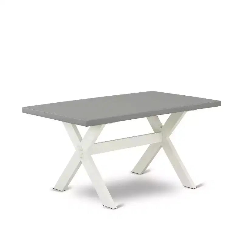 Table de salle à manger rectangulaire en bois massif, finition chêne naturel, 7 pièces, avec 6 chaises avec
