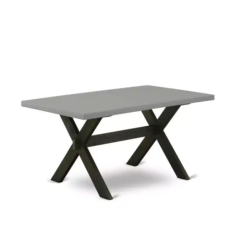 HomeStock Table de salle à manger rectangulaire en bois massif finition chêne naturel 7 pièces avec 6 chaises Parson