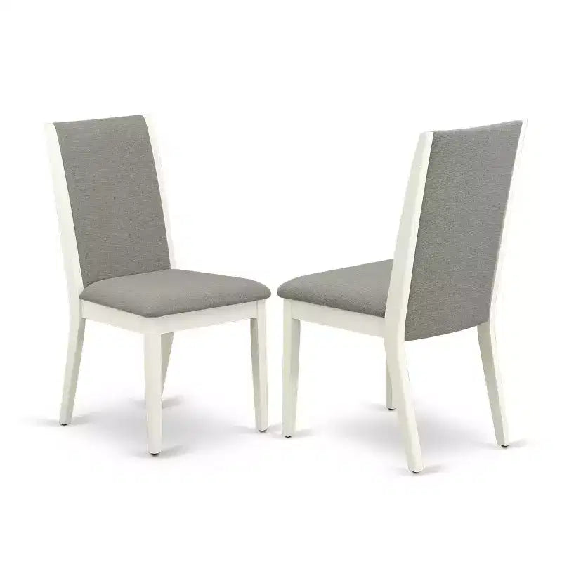 HomeStock Table à manger 5 pièces ronde avec plateau en bois massif finition cerisier et couleur beurre, avec 4 chaises Parson