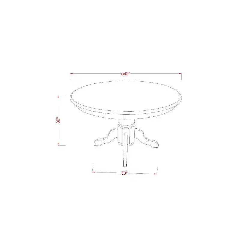 Ensemble de salle à manger HomeStock 5 pièces avec table ronde plateau en bois massif finition noire et 4 chaises rembourrées