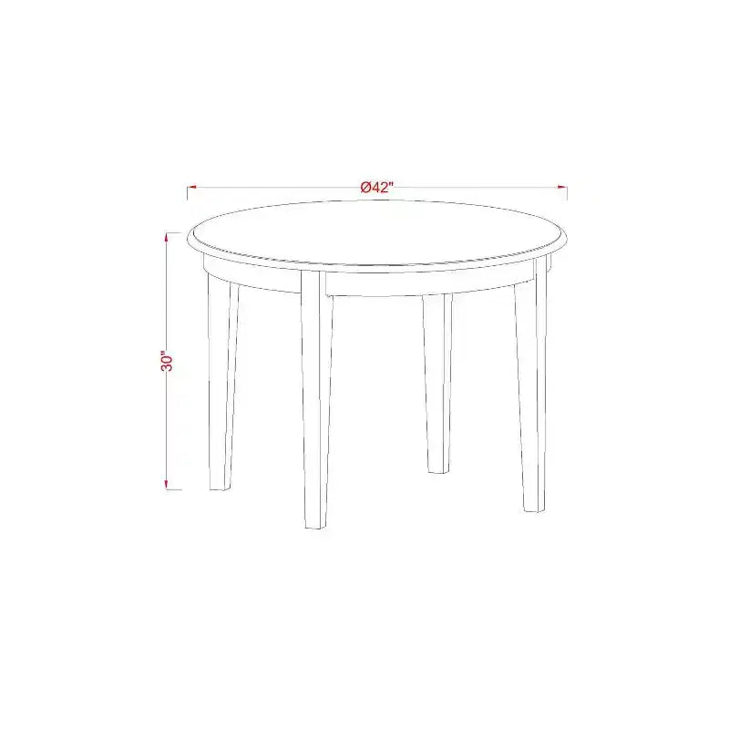 Ensemble de salle à manger rond 3 pièces – Table de 42 pouces et 2 chaises – Meuble de style baroque
