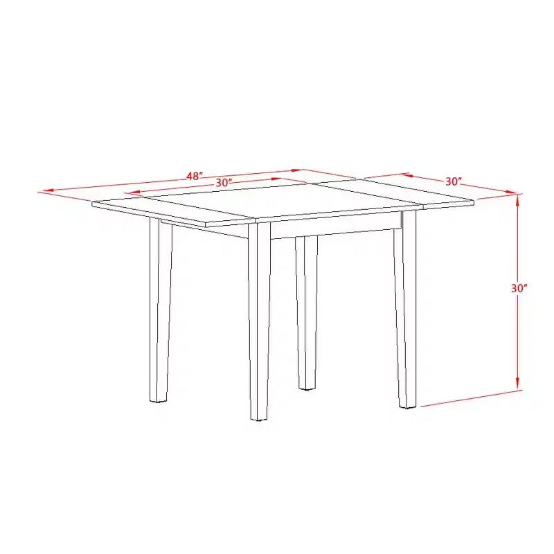 Ensemble de table à manger moderne 3 pièces – Table et chaises en bois blanc lin – Ensemble de dînette de cuisine