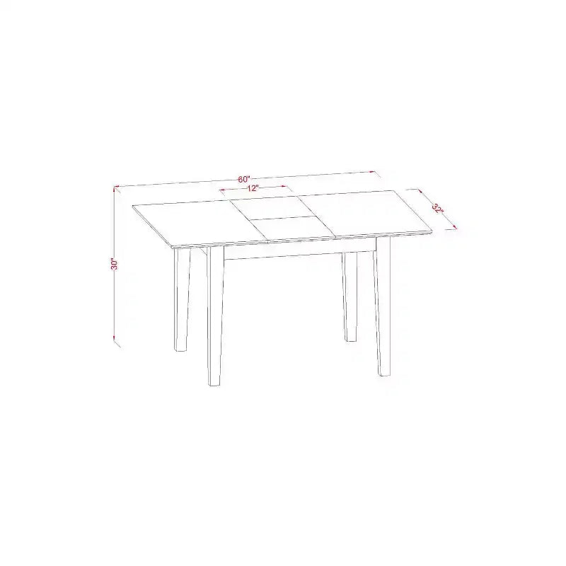 Ensemble de salle à manger 5 pièces - Petite table et chaises - Table de cuisine - Design moderne - Fini brun selle
