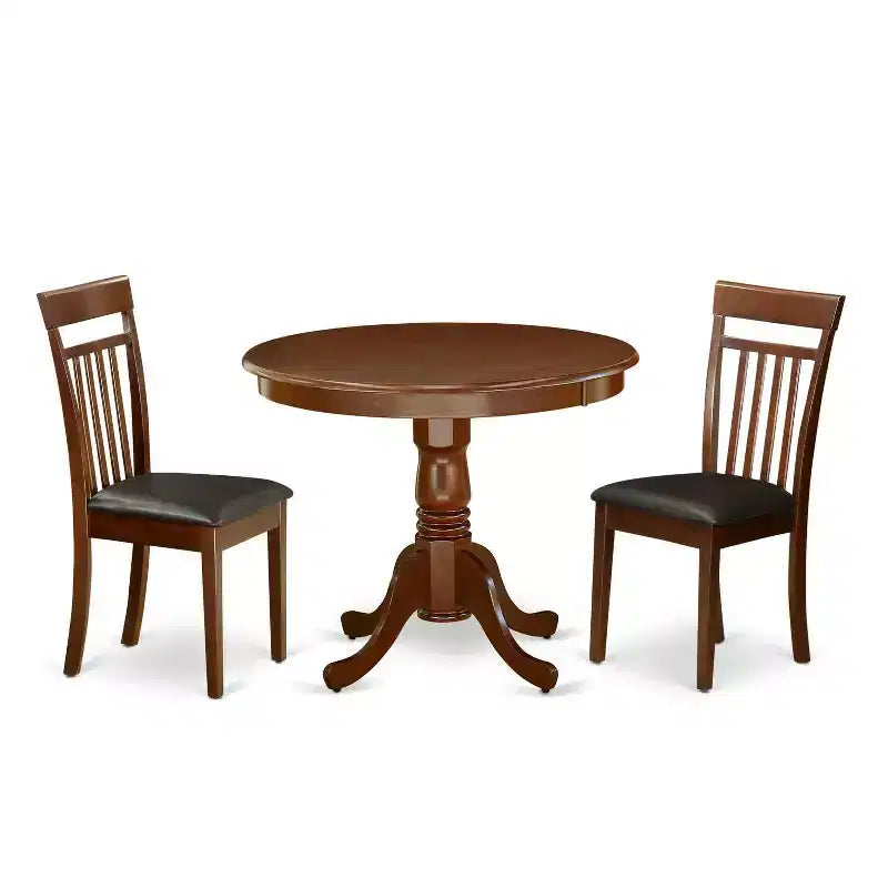 Rococo Dining Set - 3 Piece Kitchen Table & Chairs - Small Space Decor - Elegant Design