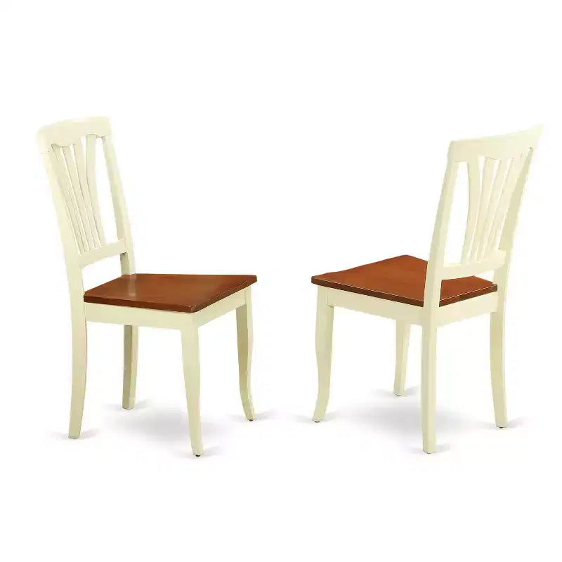Salle à manger gothique - Table ovale 7 pièces et 6 chaises - Finition cerisier crème