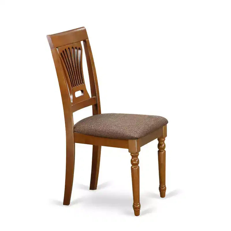 Ensemble de salle à manger ovale 5 pièces avec plateau en bois massif finition marron selle et 4 chaises avec