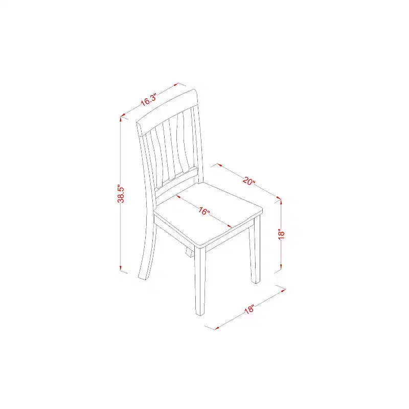 Table à manger 3 pièces en bois massif à plateau rond, finition Buttermilk et Cherry, avec 2 chaises avec