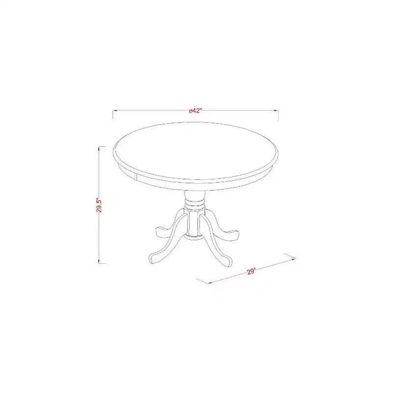 Ensemble table et chaises de cuisine 3 pièces - Table à manger ronde et 2 chaises - Ensemble de salle à manger pour petits espaces - 42 pouces blanc lin