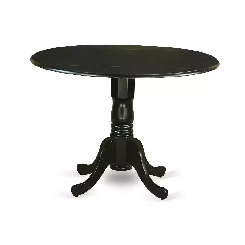 Ensemble de salle à manger rond - 4 chaises - Table de salle à manger de cuisine - Bois d'hévéa - Design moderne