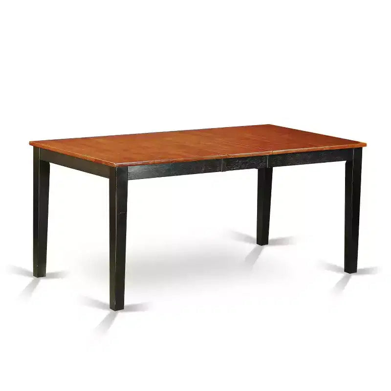 Ensemble Table à manger rectangulaire 54x66 pouces avec rallonge et 4 chaises - Style ferme moderne