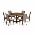 HomeStock 3-Piece Distressed Jacobean Finish Solid Wood Top Dining Table with 2 Chairs