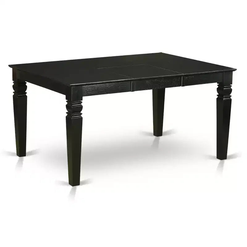 HomeStock 6-Piece Rectangle Black Finish Solid Wood Top dining Table with 1 Bench and 4 Chairs