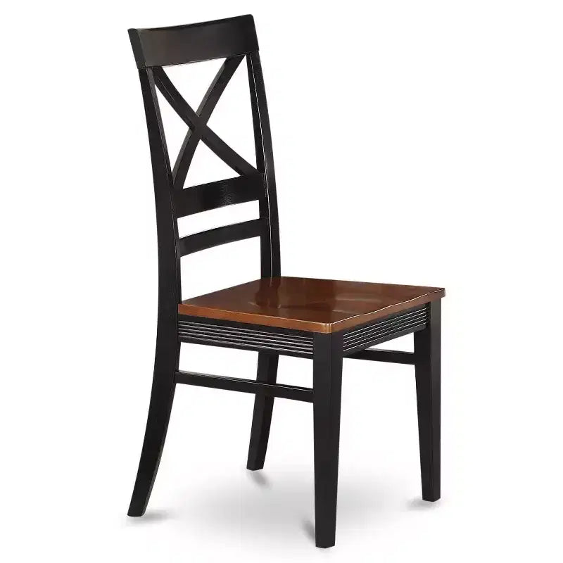 HomeStock - Ensemble de salle à manger 6 pièces avec table rectangulaire noire et cerisier, 1 banc et 4 chaises