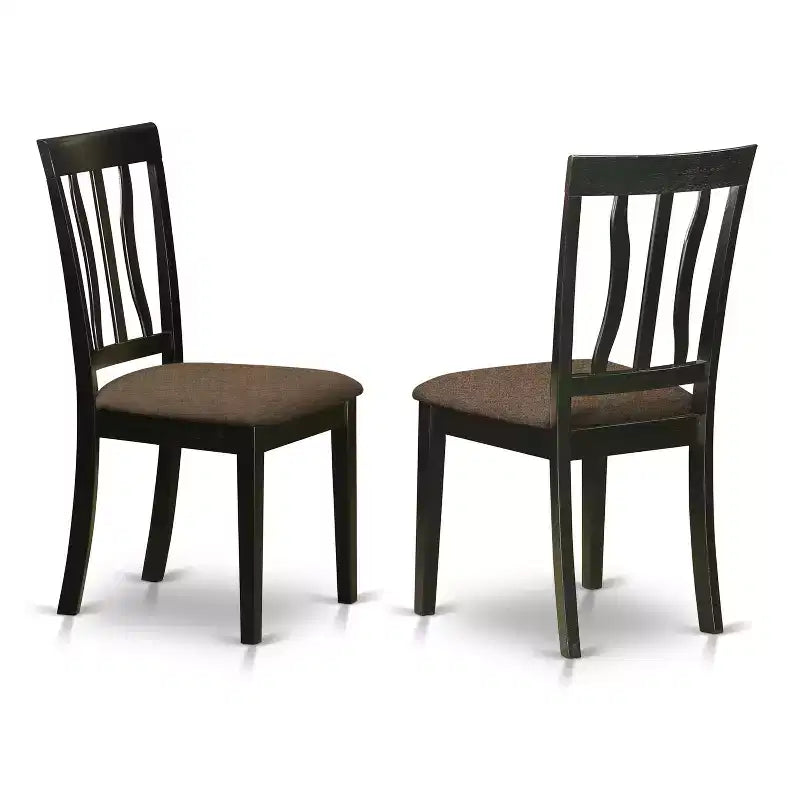 Ensemble de salle à manger 5 pièces : table et chaises - Table ronde sur pied avec sièges rembourrés en lin