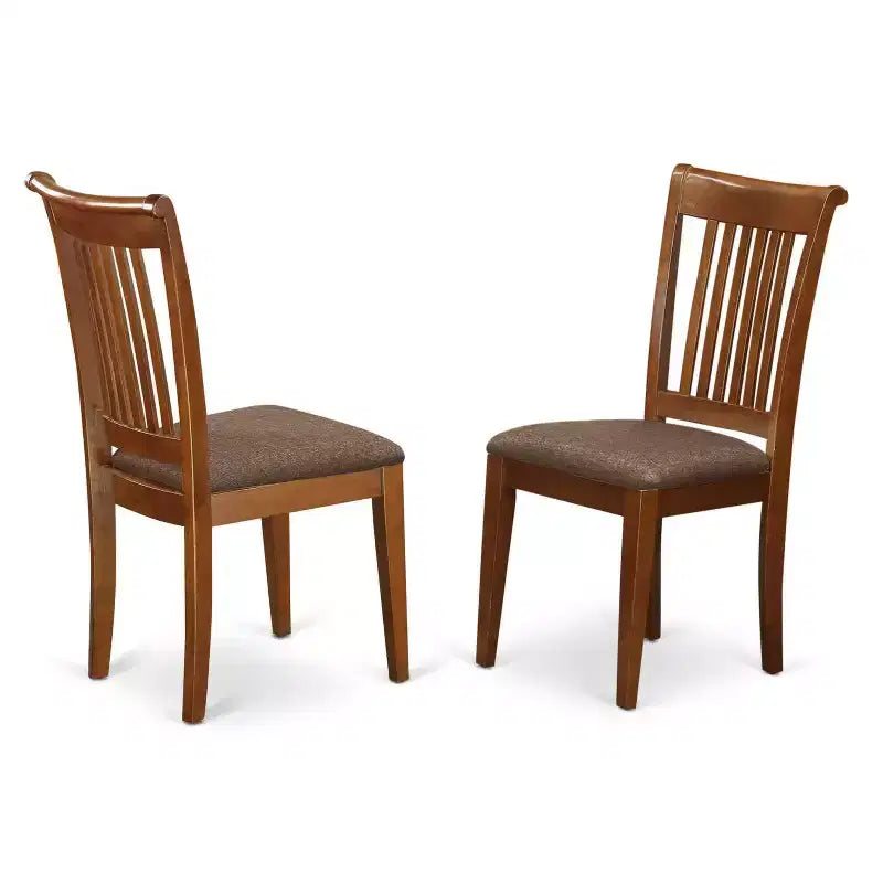 Salle à Manger Ensemble 9 Pièces Table avec 8 Chaises - Rembourrage Lin, Marron Cuir, 54x54 Pouces