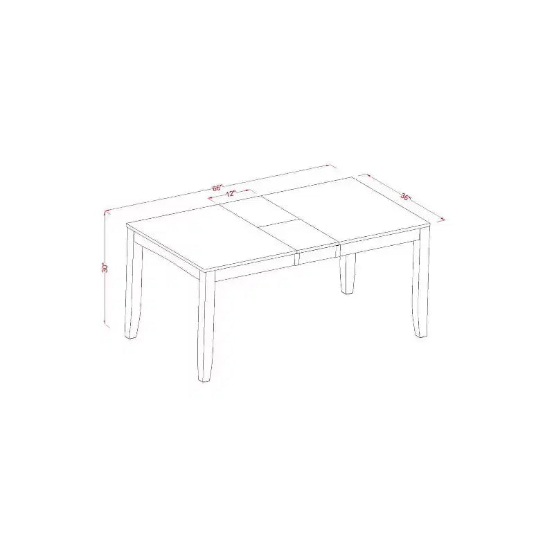 Ensemble de salle à manger contemporain 6 pièces - Table 122/152 cm, 4 chaises Parsons et banc - Tissu lin, finition cappuccino