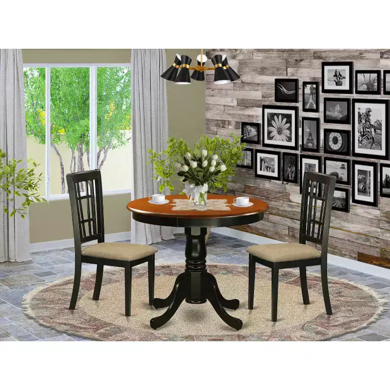 Ensemble Table et Chaises de Salle à Manger - Meubles de Salle à Manger en Bois pour 4 Personnes