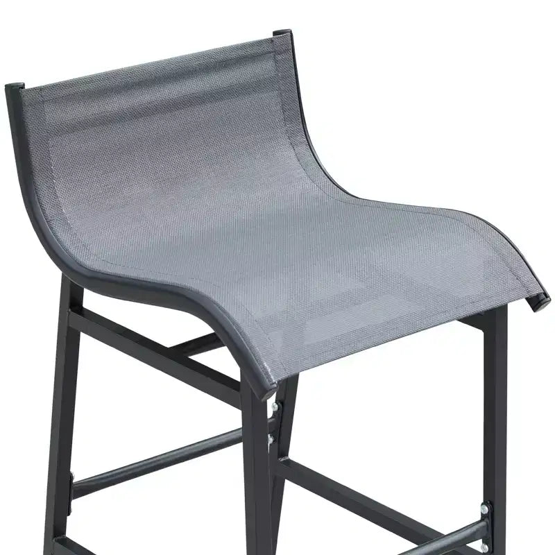 Ensemble bistro d'extérieur 3 pièces hauteur bar pour 2 personnes, table de pub ronde de patio et 2 chaises de bar au design confortable et à la structure robuste