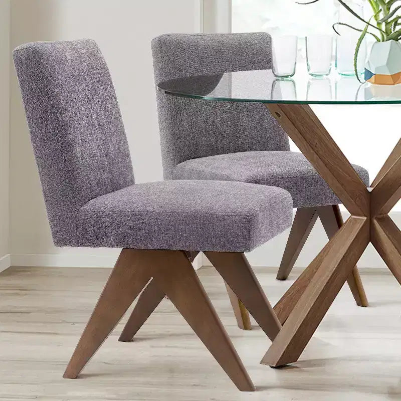 Ensemble de salle à manger 5 pièces pour 4 personnes, table ronde moderne de 117 cm avec 4 chaises rembourrées à pieds en bois pour salle à manger, salon - Panipeachy