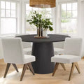 5-Piece Dining Table Set for 4 Modern 46 Round Table with 4 Upholstered Dining Chairs with Wood Legs for Dining Room,Living Room-Panipeachy