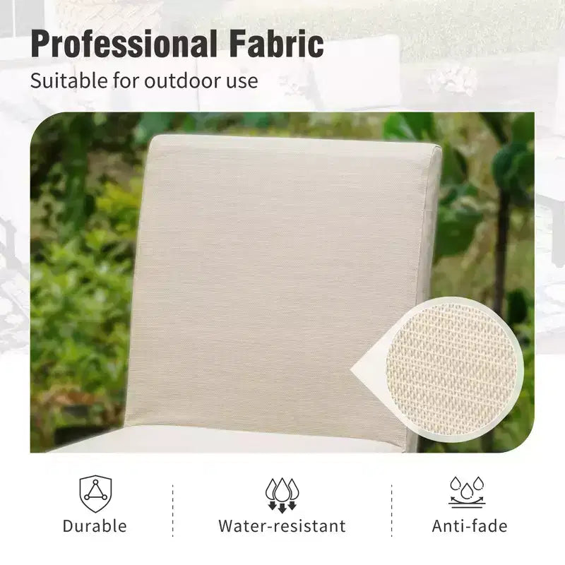 Ensemble de mobilier de cuisine 7 pièces Captiva Designs avec table à manger aspect bois et chaises en métal rembourrées