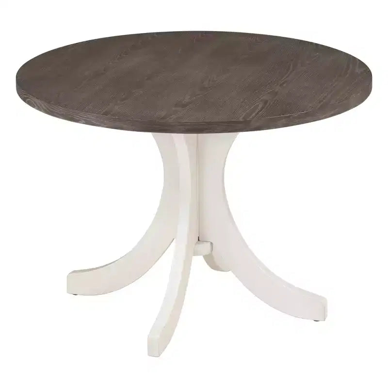 Ensemble de salle à manger 5 pièces de style ferme pour 4 personnes, table de cuisine ronde en bois avec 4 chaises rembourrées